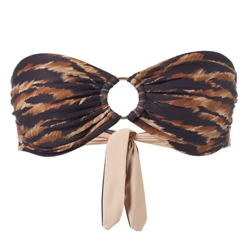 Melissa Odabash Home Ancona Safari Bikini Top Size 42 - Picture 1 of 7